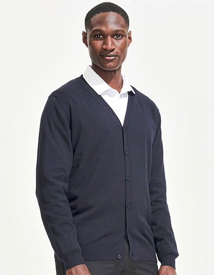 L418 Men´s Golden V-Neck Knitted Cardigan