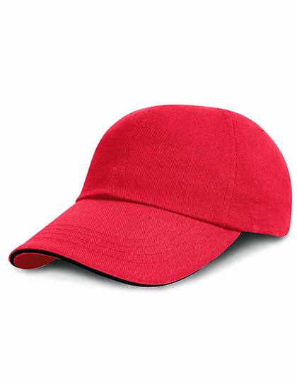 RH24P Heavy Brushed Cotton Cap One Size / Red/Black