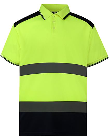 YK220 Hi-Vis Two-Tone Polo S / Hi-Vis Yellow/Navy