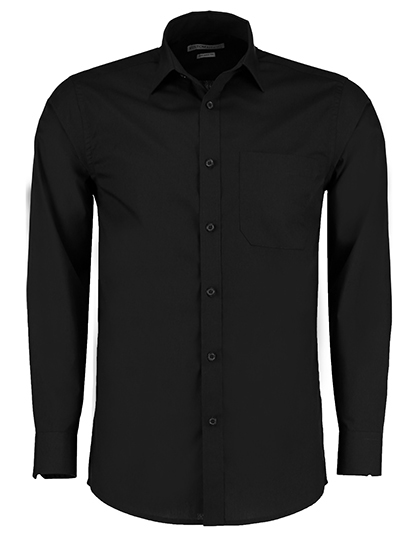K142 Men´s Tailored Fit Poplin Shirt Long Sleeve 34/35 (13H) / Black