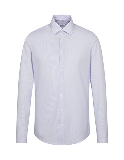 SN293600 Men´s Shirt 2 Shaped Check/Stripes Long Sleeve 45 / Striped Light Blue - White
