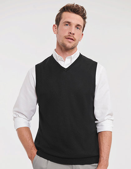 Z716 Men's V-Neck Sleeveless Knitted Pullover