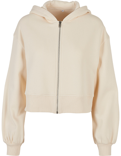 BY237 Ladies Short Oversized Zip Jacket XL / White Sand