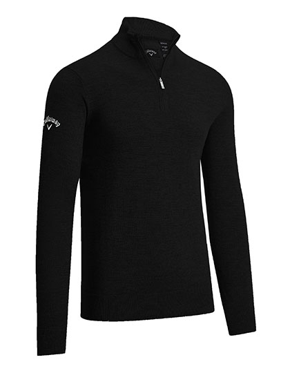 CW351 Men´s 1/4 Zipped Merino Sweater S / Black Onyx