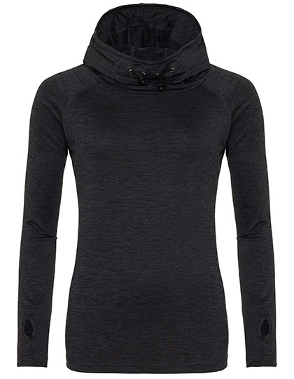 JC038 Women´s Cool Cowl Neck Top XS / Black Slate Melange