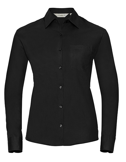 Z936F Ladies´ L/S Pure Cotton Easy Care Poplin Shirt XS / Black
