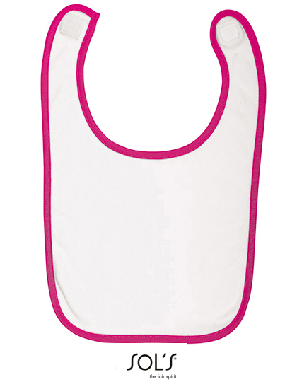 L116 Baby Bib Babib One Size / White/Fuchsia