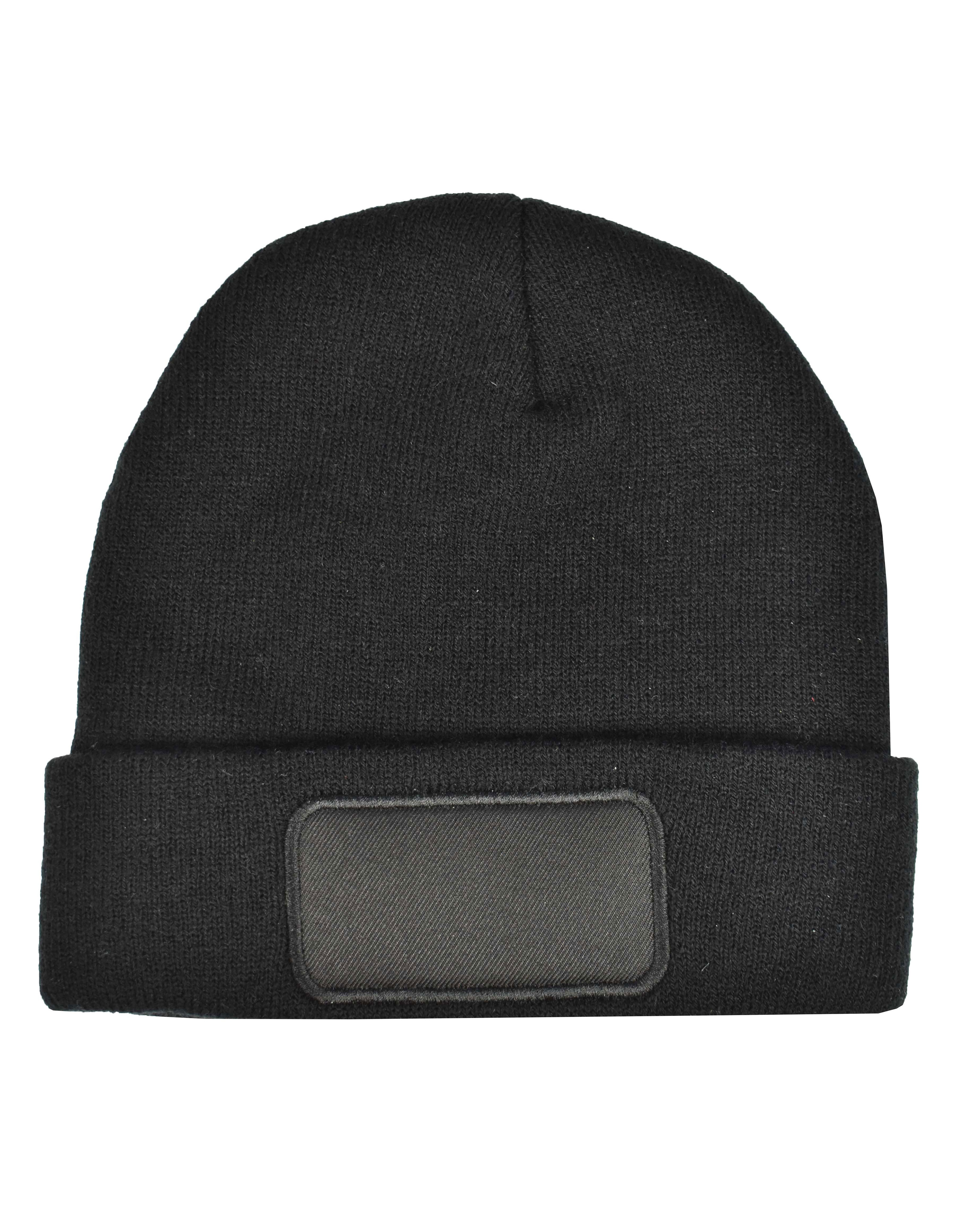 C1449 rPET Beanie mit Label One Size / Black
