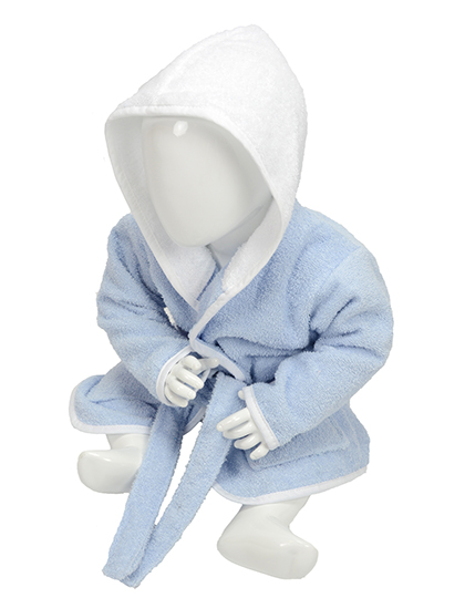 AR022 Babiezz® Bathrobe With Hood 98/110 / Light Blue/White