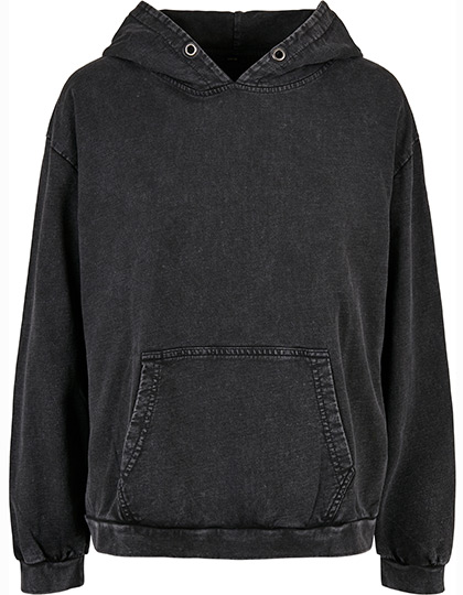 BY194 Ladies´ Acid Washed Oversize Hoody XS / Black