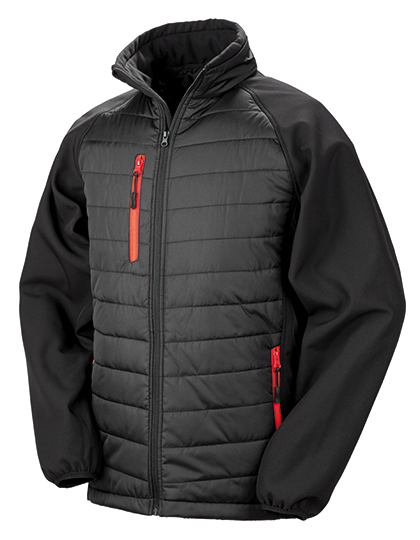 RT237 Recycled Compass Padded Softshell XS / Black/Red