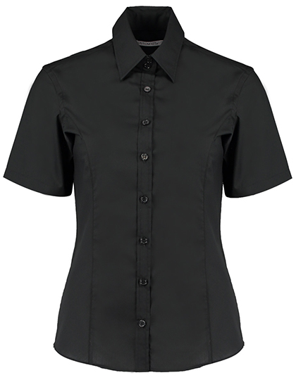 K742F Women´s Tailored Fit Business Shirt Short Sleeve 32 (XXS/6) / Black