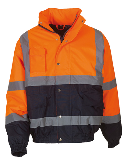 YK218 Hi-Vis Two-Tone Bomber Jacket S / Hi-Vis Orange/Navy