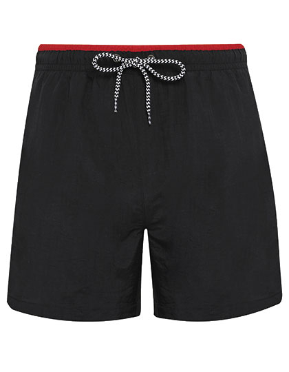 AQ053 Men´s Swim Shorts S / Black/Red