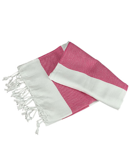 AR058 Hamamzz® Hamam Towel Antalya 100 x 180 cm / White/Pink