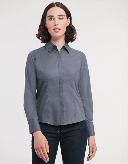 Z924F Ladies´ L/S Poly-Cotton Easy Care Fitted Poplin Shirt