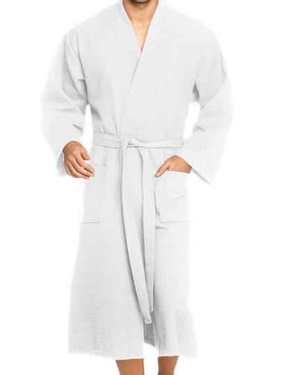 XF012 Piqué Bademantel Wellington M / White