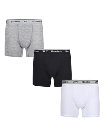 RBK8261 Men´s Medium Sports Trunk - Ainslie (3 Pair Pack) L / Black/White/Grey Marl