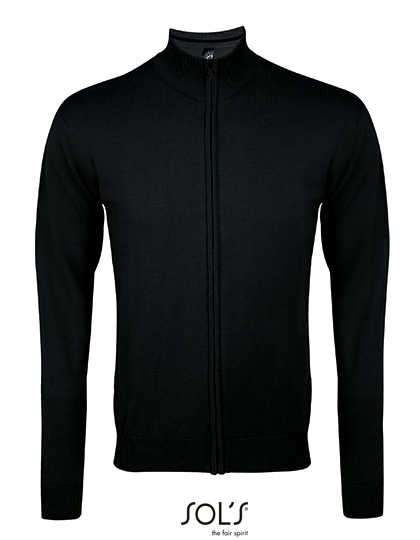 L413 Men´s Zipped Knitted Cardigan Gordon S / Black