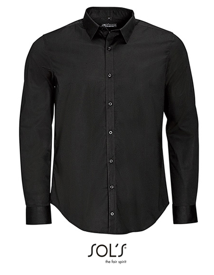 L01426 Men´s Long Sleeve Stretch Shirt Blake S / Black
