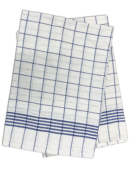 EX153 Geschirrtücher, kariert (10er Pack) 50 x 70 cn / White-Blue Checked