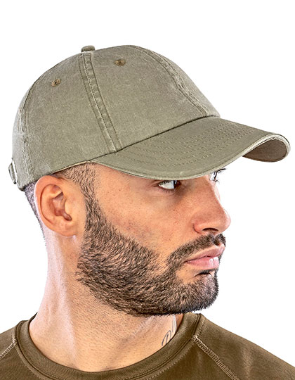 RH54 Washed Fine Line Cotton Cap With Sandwich Peak