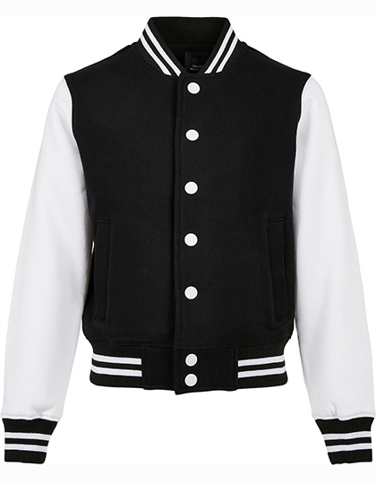 BY187 Kids´ Organic Sweat College Jacket 134/140 / Black/White