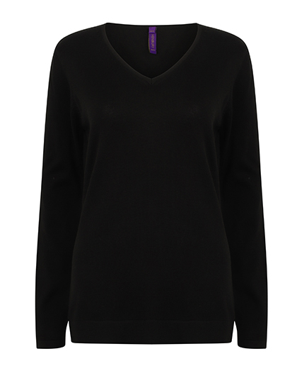 W721 Ladies´ Lightweight V-Neck Jumper XXS / Black