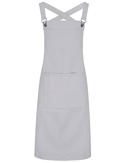 PW129 Cross Back Barista Bib Apron 72 x 86 cm / Silver (ca. Pantone 428C)