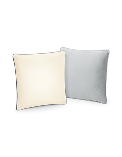 WM355 Fairtrade Cotton Piped Cushion Cover 40 x 40 cm / Natural/Light Grey