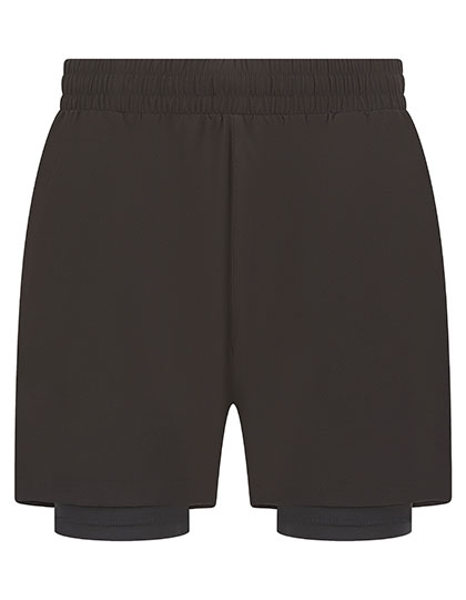 TL615 Men's Double Layer Sports Short L / Black/Black