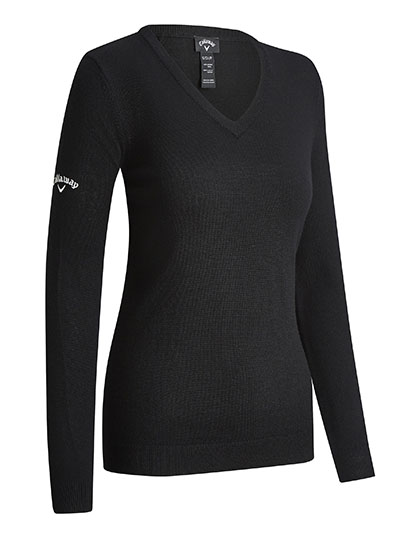 CW352 Ladies V-Neck Merino Sweater XS / Black Onyx