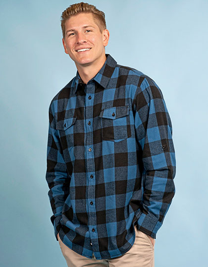 BU8210 Woven Plaid Flannel Shirt