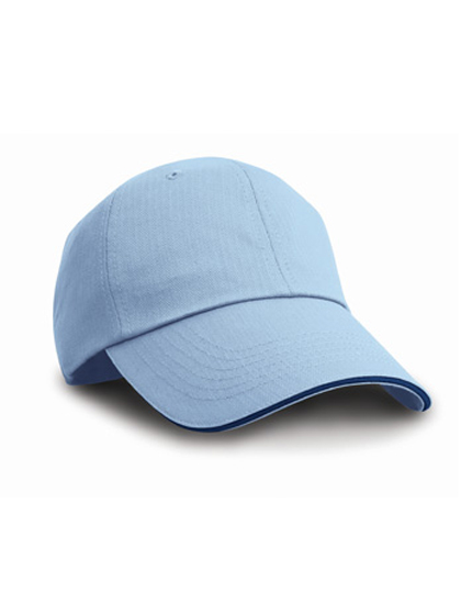 RH38 Herringbone Cap With Sandwich Peak One Size / Sky/Navy