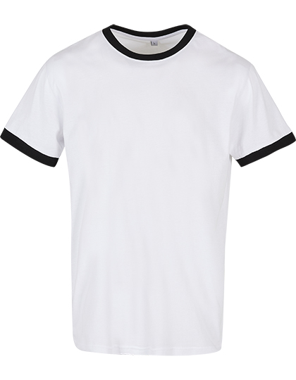 BYBB022 Men´s Ringer Tee XS / White/Black