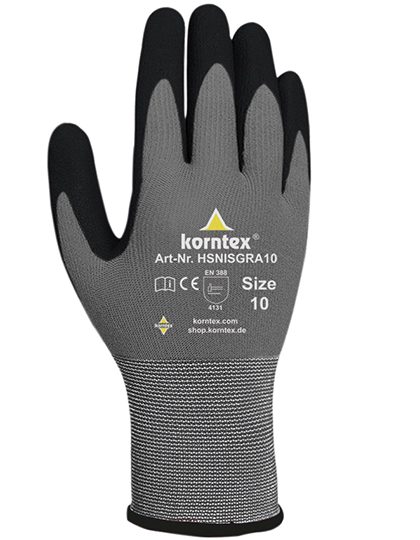 KX157 Elastic Nitrile Foam Gloves Izmir 10 / Black/Grey