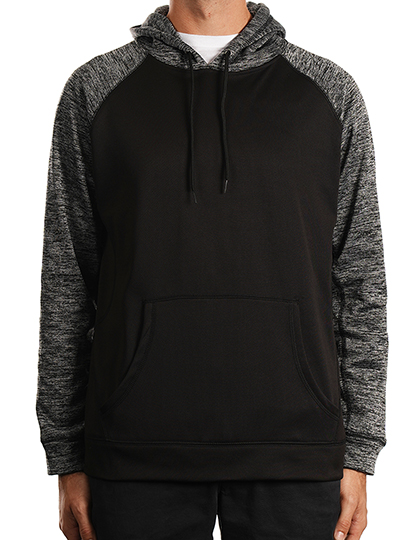 BU8670 Men´s Performance Raglan Pullover S / Black/Heather Charcoal