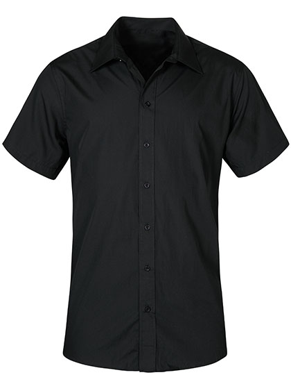 E6300 Men´s Poplin Shirt Short Sleeve S / Black