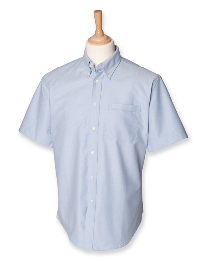 W515 Men´s Classic Short Sleeved Oxford Shirt S (36-38) / Blue Oxford