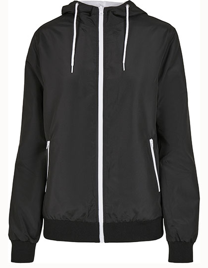 BY147 Ladies´ Recycled Windrunner XS / Black/White