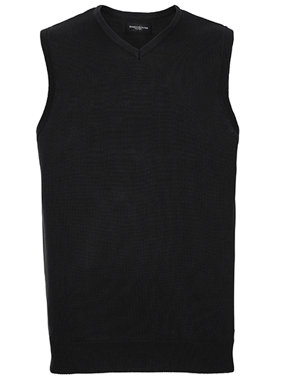 Z716 Men's V-Neck Sleeveless Knitted Pullover XXS / Black