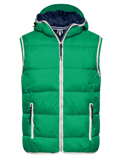 JN1076 Men´s Maritime Vest S / Irish Green/White