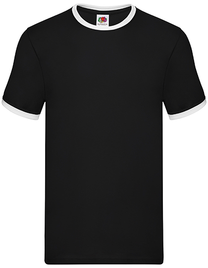 F159 Ringer Tee S / Black/White