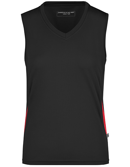 JN315 Ladies´ Running Tank S / Black/Red