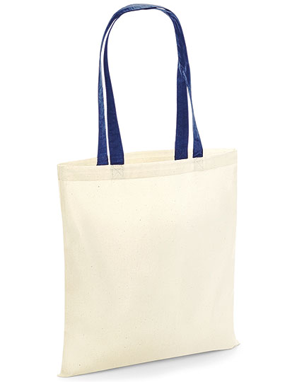 WM101C Bag for Life - Contrast Handles 38 x 42 cm / Natural/French Navy