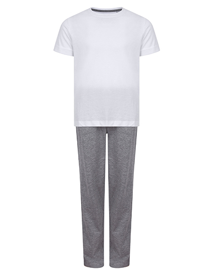 TC059 Childrens´ Long Pyjamas 3/4 years / White/Heather Grey