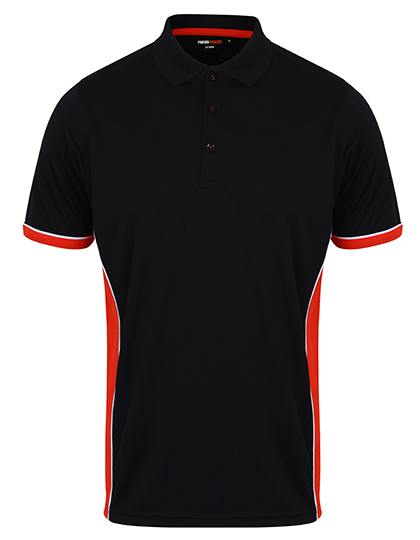 FH355 Adults Panel Polo XS / Black/Red/White