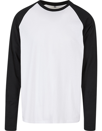 BYBB023 Men´s Contrast Raglan Longsleeve T-Shirt XS / White/Black