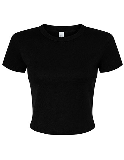 BL1010 Women´s Micro Rib Baby Tee XS / Solid Black Blend