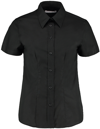 K360 Women´s Tailored Fit Workwear Oxford Shirt Short Sleeve 34 (XS/8) / Black